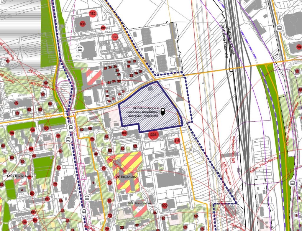 Urbanistická štúdia umiestnenia nájomného bývania na území Bratislavy - Analytický výkres